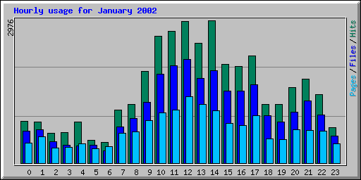 Hourly usage for January 2002
